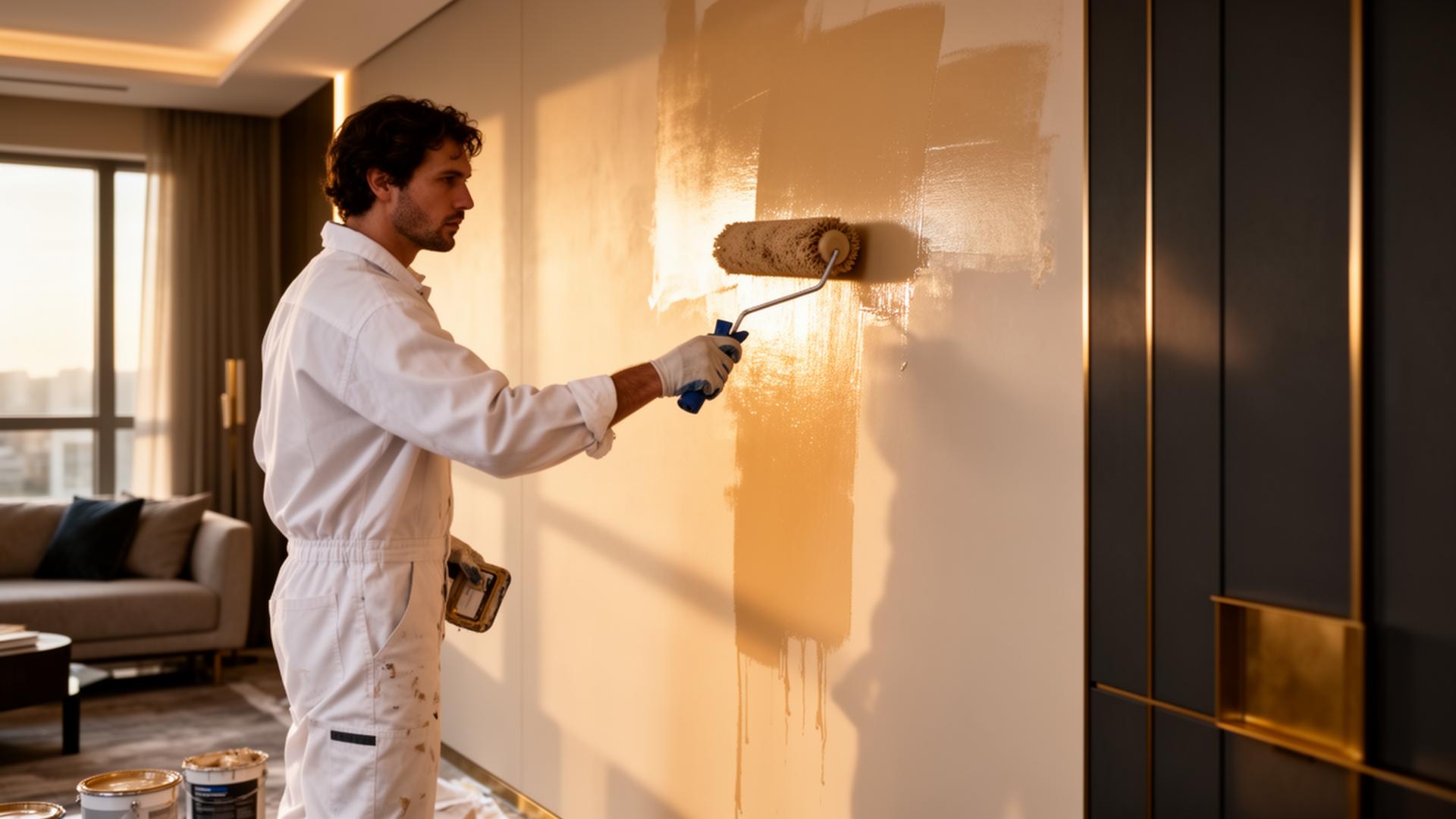 Professional painter at work